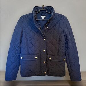 J. Crew Blue Utility Jacket with Quilted Design